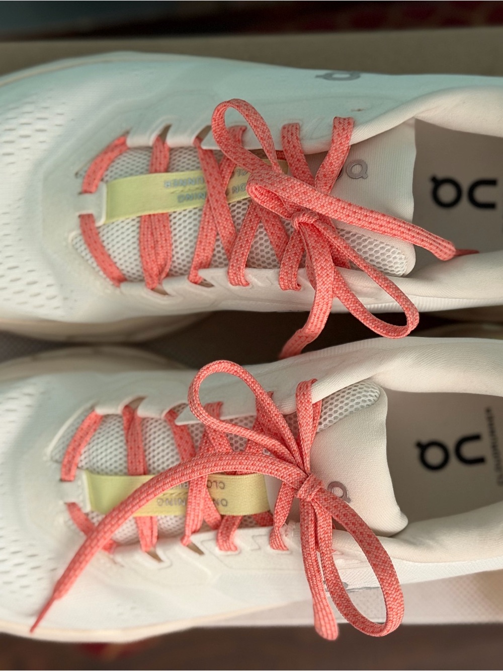 On Running Cloudrunner3 Women's Running Shoe - Cream with Coral Accents - Picture 4 of 11